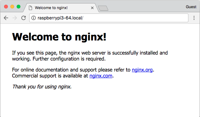 nginx splash page