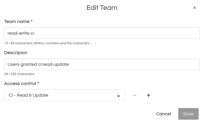 Teams example - read-write ci users