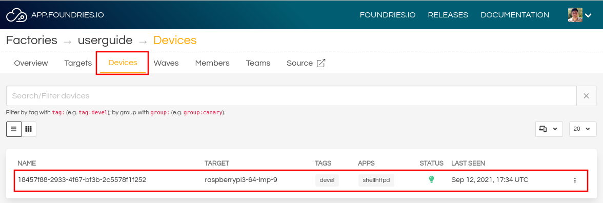FoundriesFactory Device Auto Registered