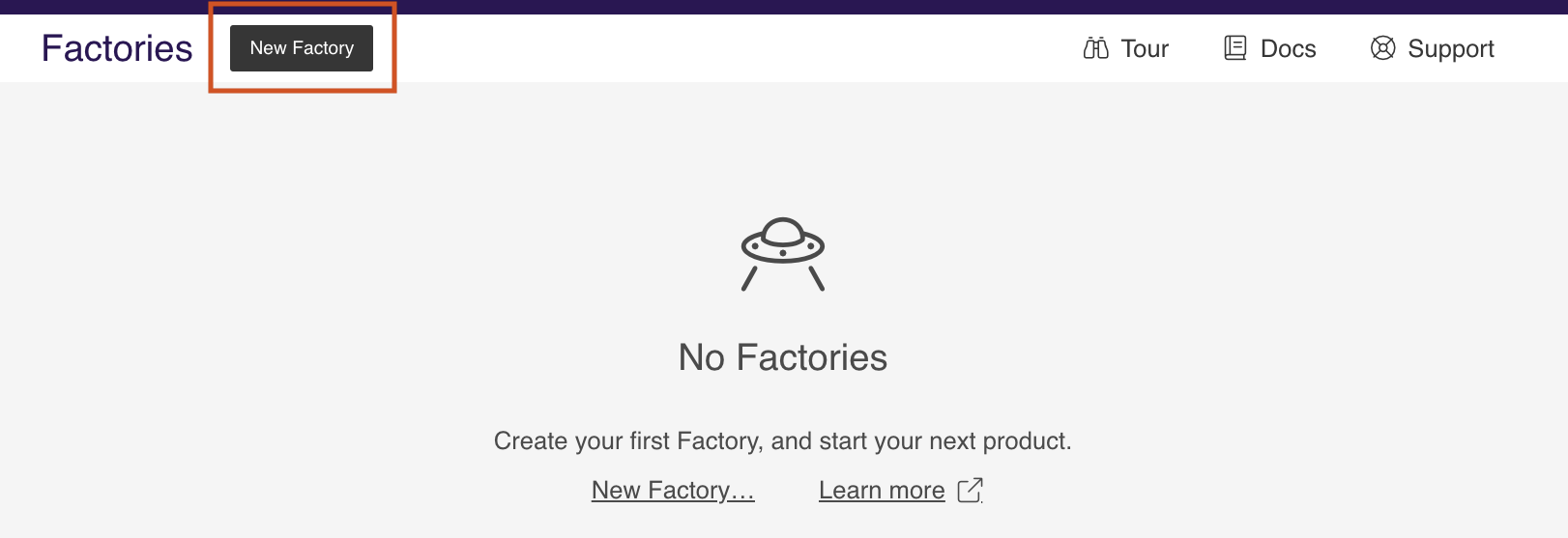 no Factories screen